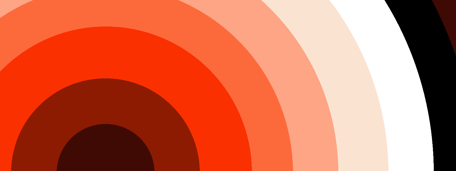 Concentric arcs in the Journal's red, a swept field