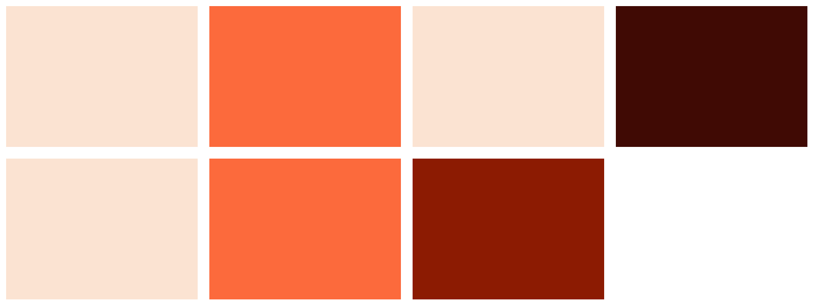 A grid of blocks in the Journal's palette, rooms and frames